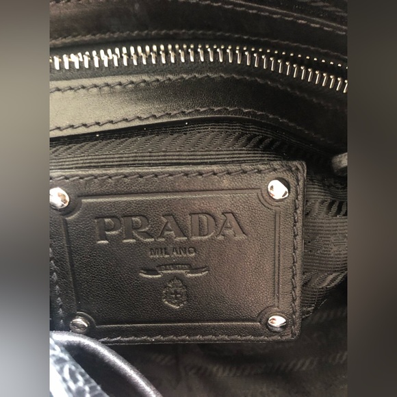 Prada soft black leather handbag. Vintage. Excellent condition. - Picture 2 of 9